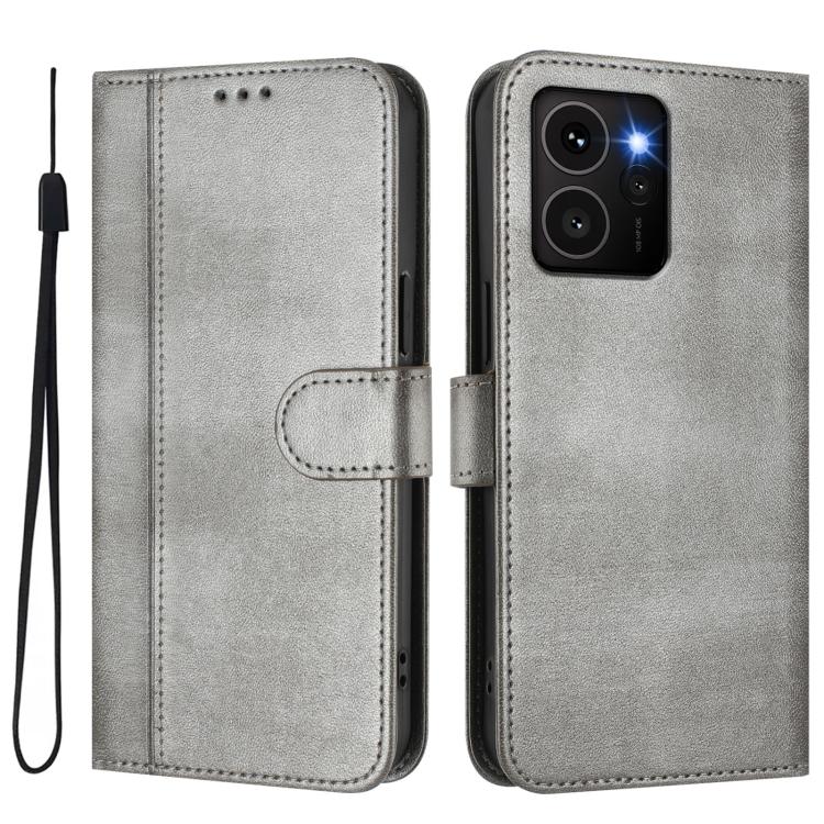 For HMD Skyline Line Splicing Buckle Retro Leather Phone Case
