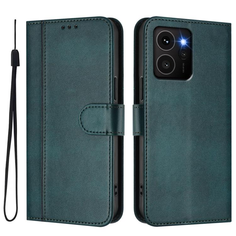 For HMD Skyline Line Splicing Buckle Retro Leather Phone Case