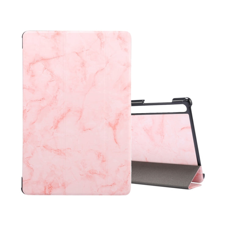 For Samsung Galaxy Tab S8+ / Tab S8 Plus /  Tab S7 FE / Tab S7+ / T970 Marble Texture Pattern Horizontal Flip Leather Case, with Three-folding Holder & Sleep / Wake-up Function