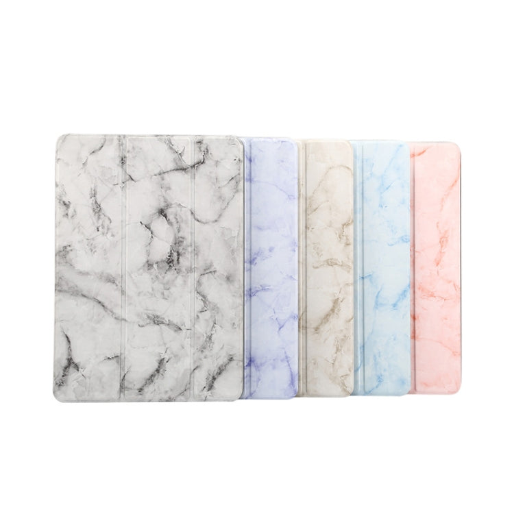 For Samsung Galaxy Tab S8+ / Tab S8 Plus /  Tab S7 FE / Tab S7+ / T970 Marble Texture Pattern Horizontal Flip Leather Case, with Three-folding Holder & Sleep / Wake-up Function
