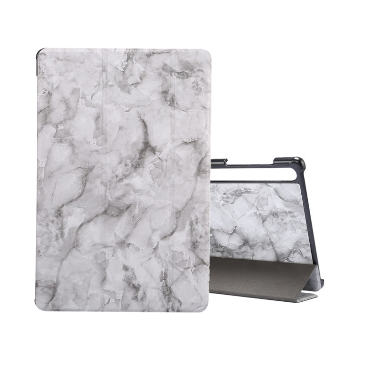 For Samsung Galaxy Tab S8+ / Tab S8 Plus /  Tab S7 FE / Tab S7+ / T970 Marble Texture Pattern Horizontal Flip Leather Case, with Three-folding Holder & Sleep / Wake-up Function