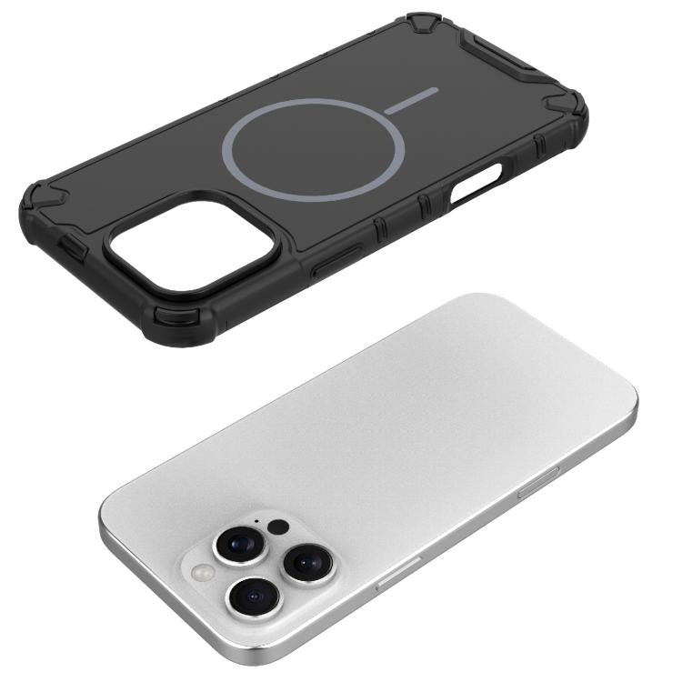 For iPhone 16 Pro Max Grating Solid Color MagSafe Magnetic Phone Case