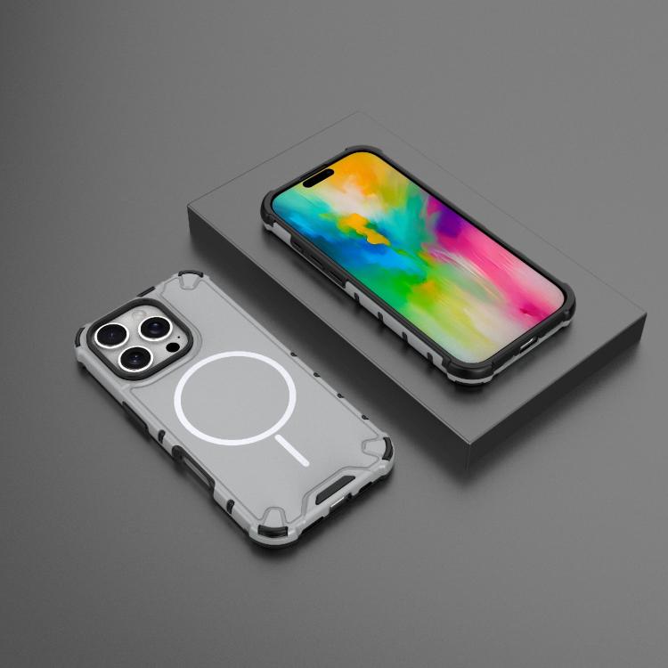 For iPhone 16 Pro Grating Solid Color MagSafe Magnetic Phone Case