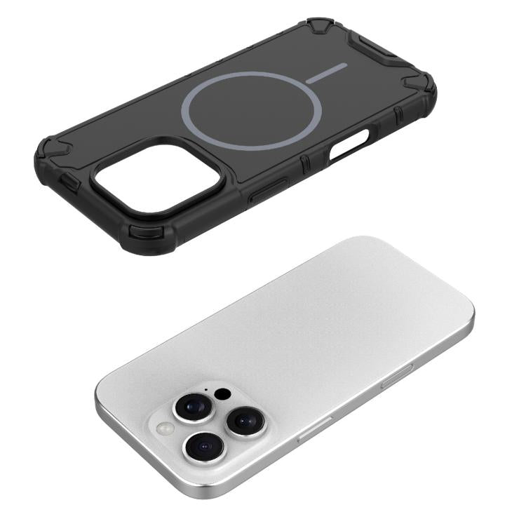 For iPhone 16 Pro Grating Solid Color MagSafe Magnetic Phone Case