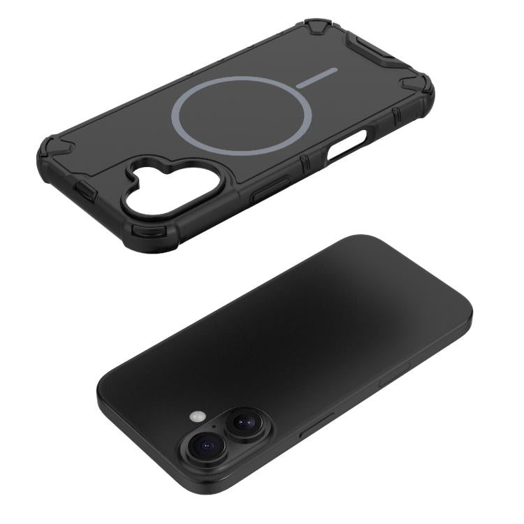 For iPhone 16 Grating Solid Color MagSafe Magnetic Phone Case