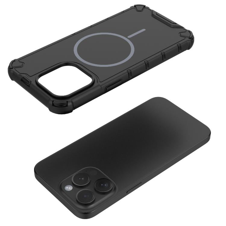 For iPhone 15 Pro Max Grating Solid Color MagSafe Magnetic Phone Case