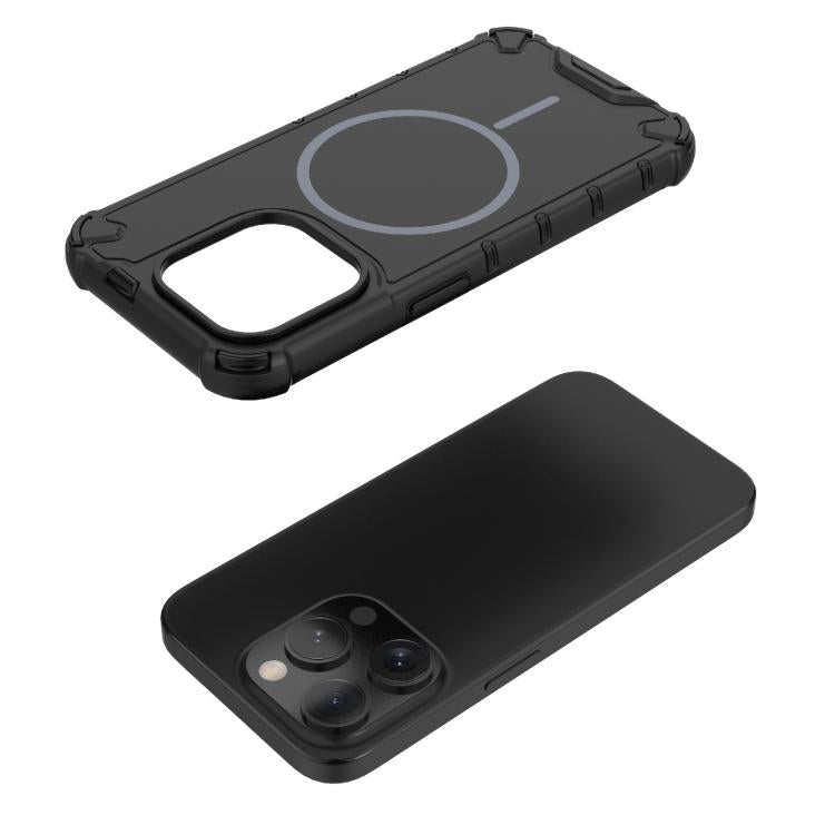 For iPhone 15 Pro Grating Solid Color MagSafe Magnetic Phone Case
