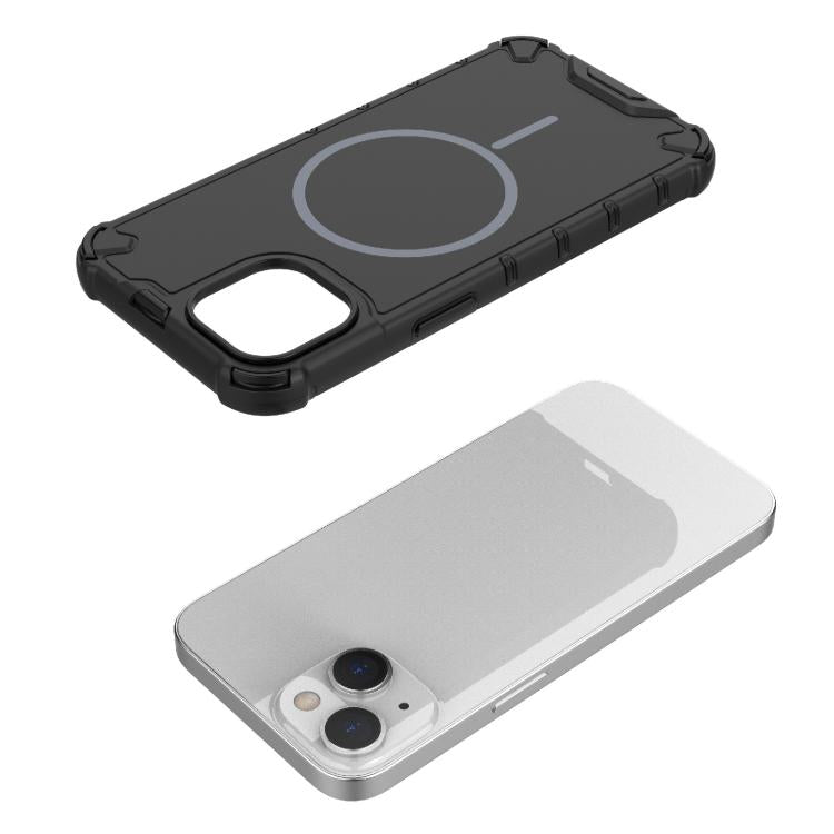 For iPhone 14 Grating Solid Color MagSafe Magnetic Phone Case
