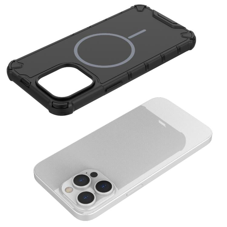 For iPhone 14 Pro Max Grating Solid Color MagSafe Magnetic Phone Case