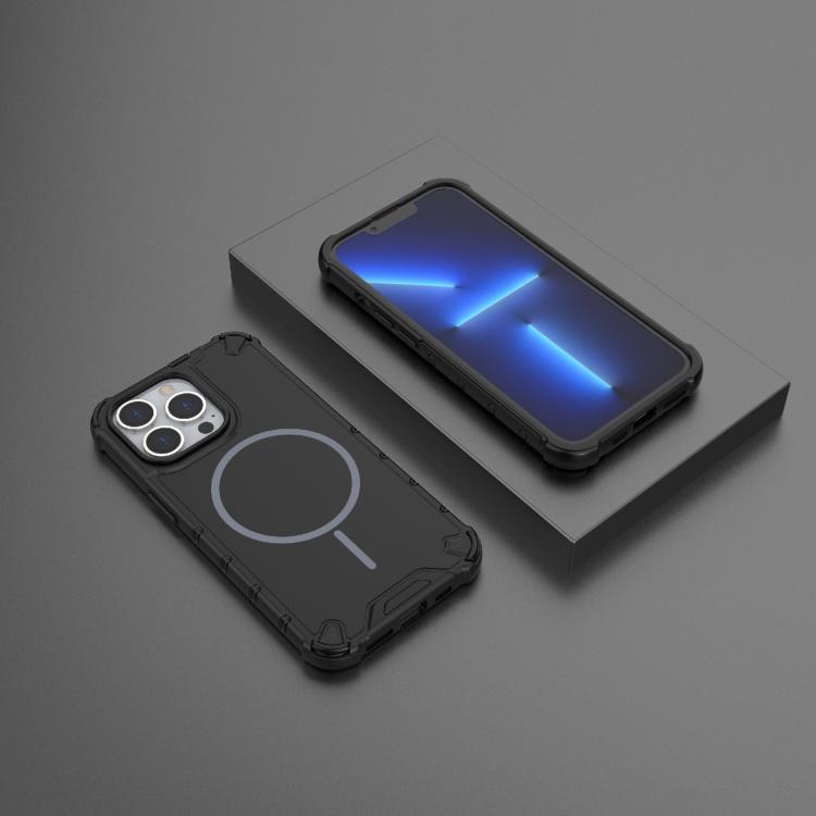 For iPhone 13 Pro Grating Solid Color MagSafe Magnetic Phone Case