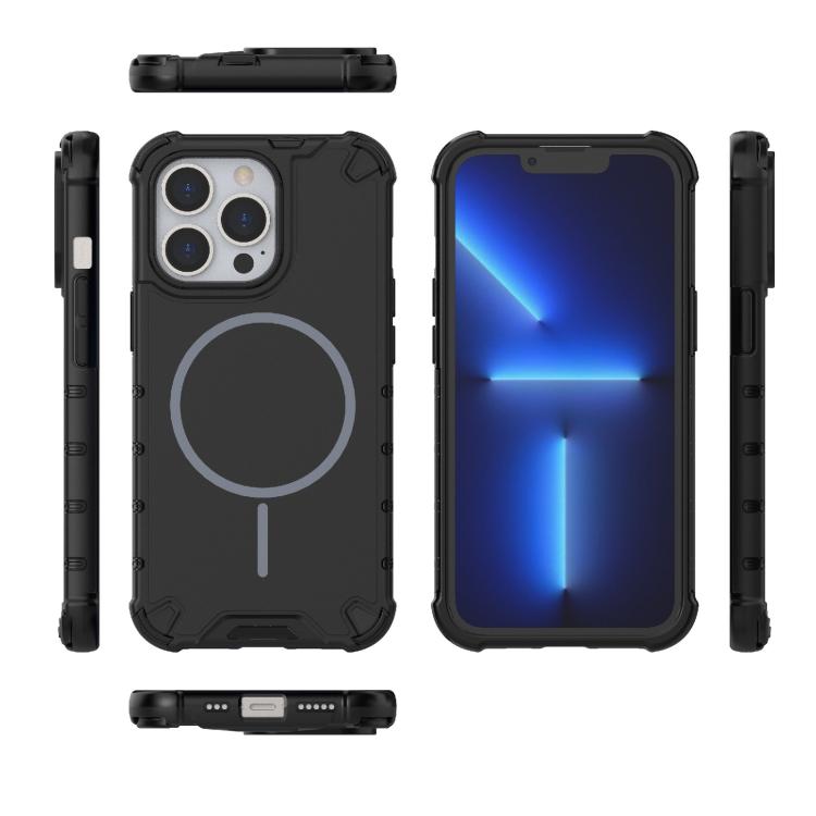 For iPhone 13 Pro Grating Solid Color MagSafe Magnetic Phone Case