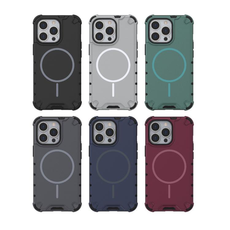 For iPhone 13 Pro Grating Solid Color MagSafe Magnetic Phone Case