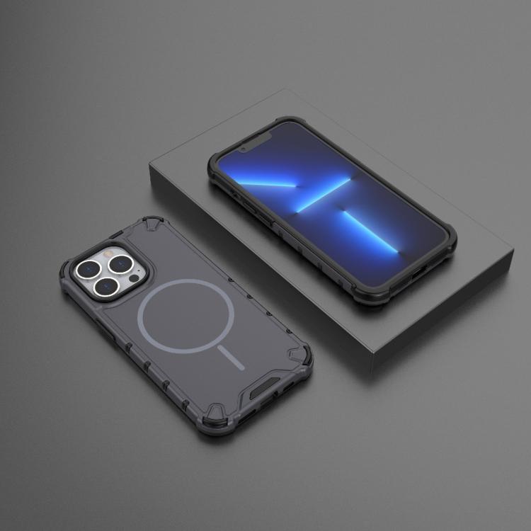 For iPhone 13 Pro Grating Solid Color MagSafe Magnetic Phone Case