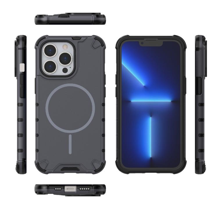 For iPhone 13 Pro Grating Solid Color MagSafe Magnetic Phone Case