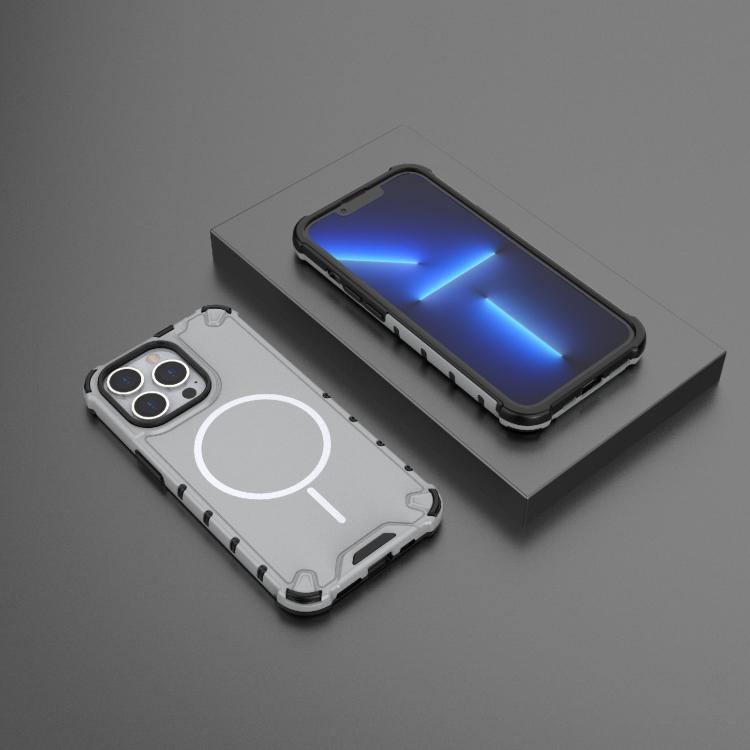For iPhone 13 Pro Grating Solid Color MagSafe Magnetic Phone Case