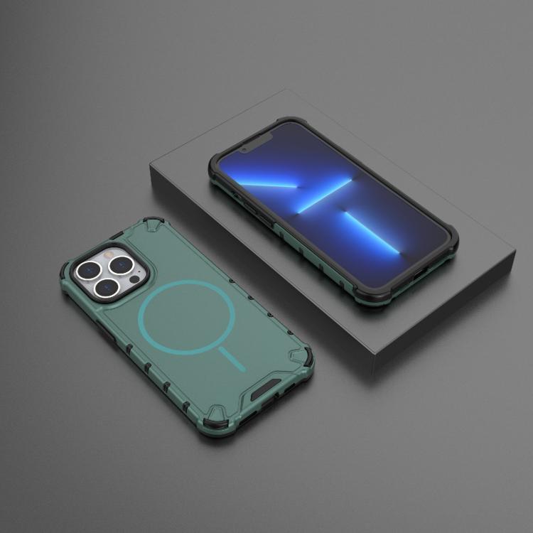 For iPhone 13 Pro Grating Solid Color MagSafe Magnetic Phone Case