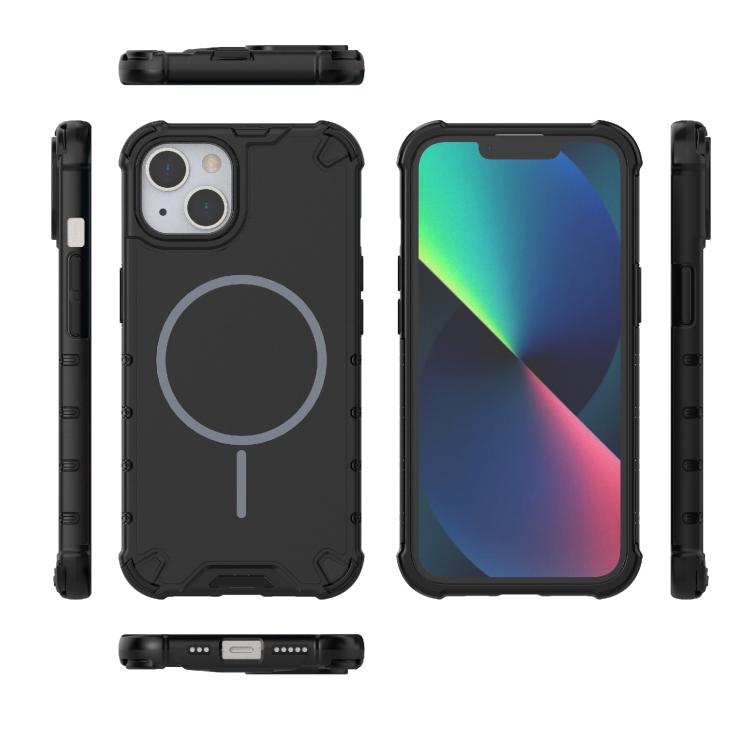 For iPhone 13 Grating Solid Color MagSafe Magnetic Phone Case