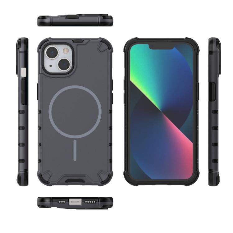 For iPhone 13 Grating Solid Color MagSafe Magnetic Phone Case