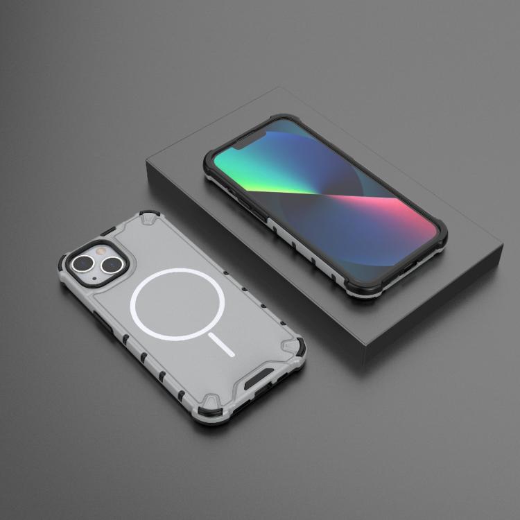 For iPhone 13 Grating Solid Color MagSafe Magnetic Phone Case