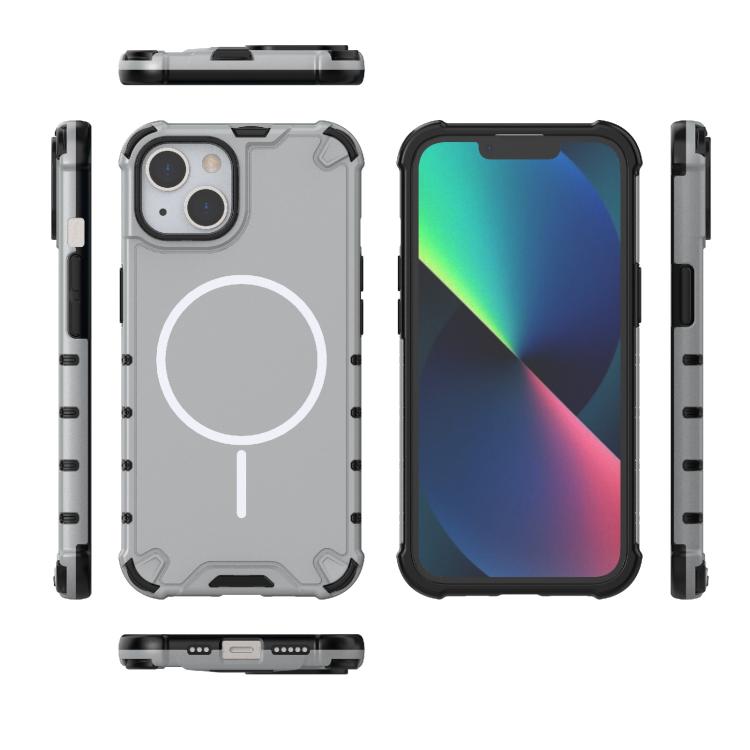 For iPhone 13 Grating Solid Color MagSafe Magnetic Phone Case