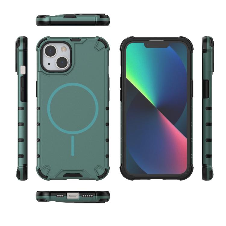 For iPhone 13 Grating Solid Color MagSafe Magnetic Phone Case