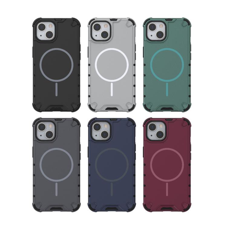 For iPhone 13 Grating Solid Color MagSafe Magnetic Phone Case