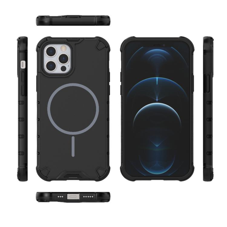 For iPhone 12 / 12 Pro Grating Solid Color MagSafe Magnetic Phone Case