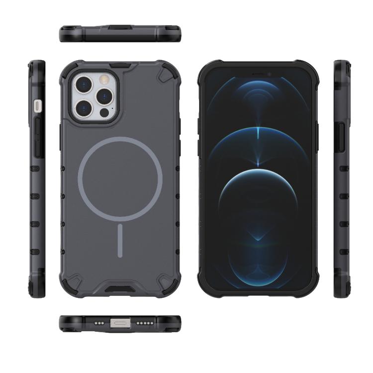 For iPhone 12 / 12 Pro Grating Solid Color MagSafe Magnetic Phone Case