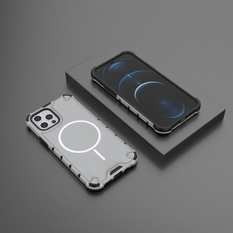 For iPhone 12 / 12 Pro Grating Solid Color MagSafe Magnetic Phone Case