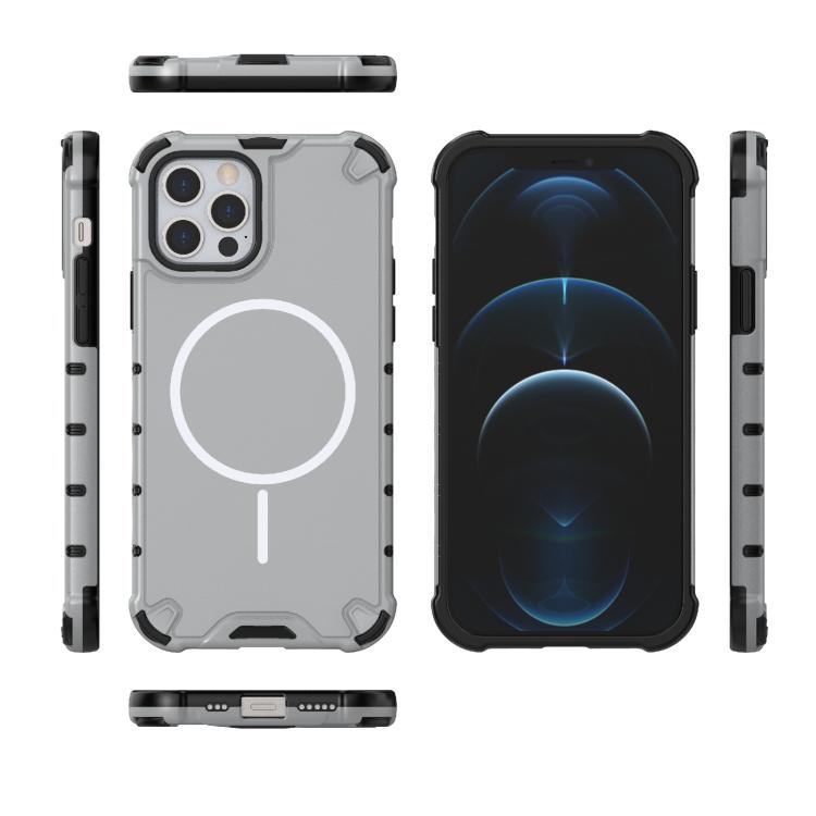 For iPhone 12 / 12 Pro Grating Solid Color MagSafe Magnetic Phone Case