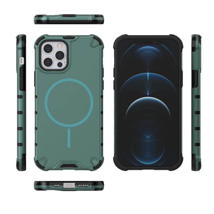 For iPhone 12 / 12 Pro Grating Solid Color MagSafe Magnetic Phone Case
