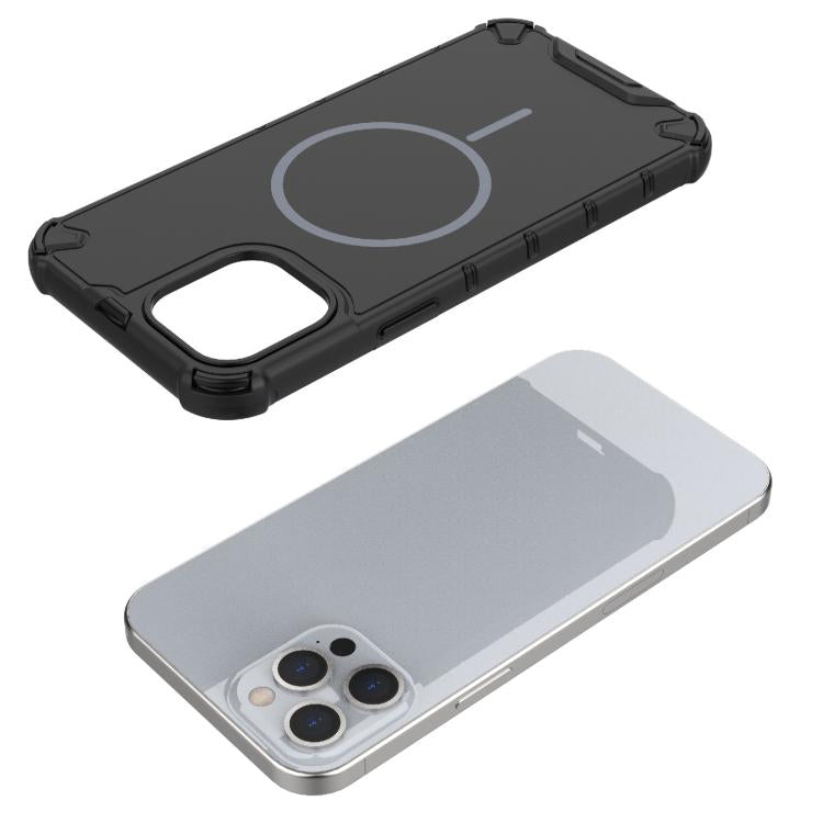 For iPhone 12 Pro Max Grating Solid Color MagSafe Magnetic Phone Case