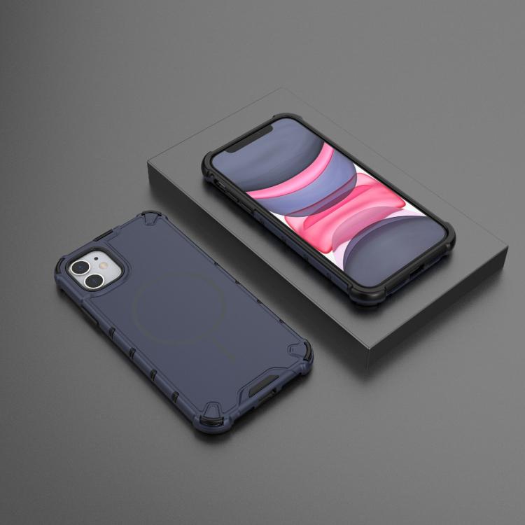 For iPhone 11 Grating Solid Color MagSafe Magnetic Phone Case