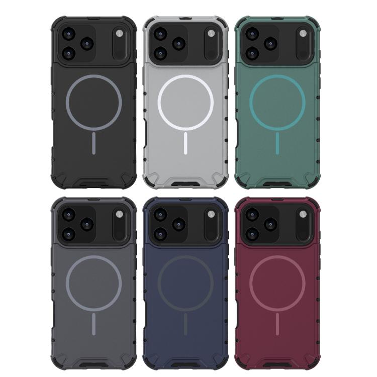 For iPhone 17 Pro Max Grating Solid Color MagSafe Magnetic Phone Case