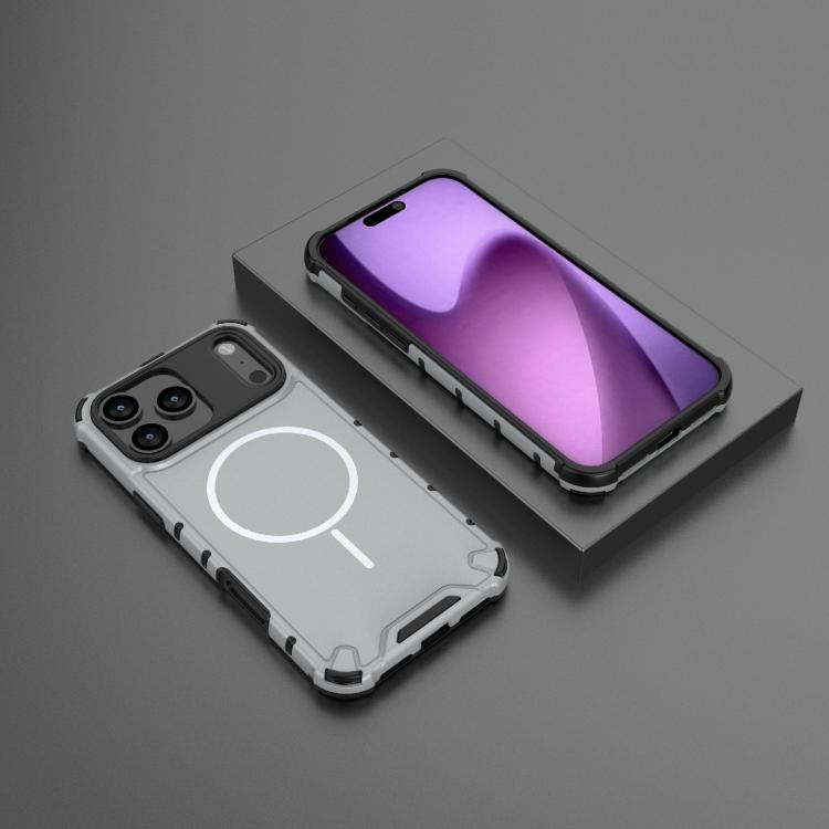 For iPhone 17 Pro Max Grating Solid Color MagSafe Magnetic Phone Case