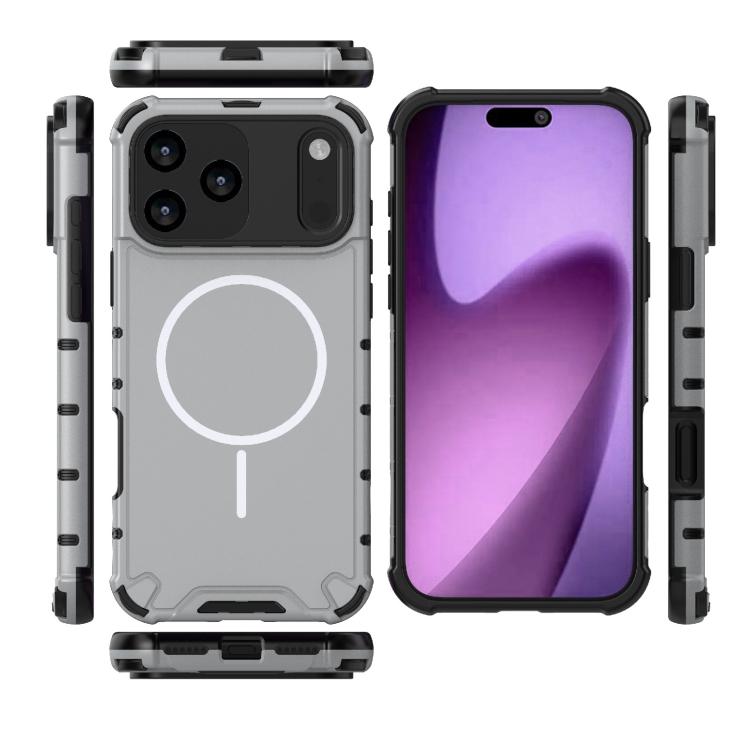 For iPhone 17 Pro Max Grating Solid Color MagSafe Magnetic Phone Case