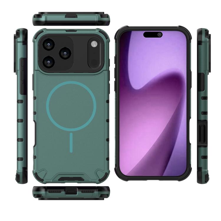 For iPhone 17 Pro Max Grating Solid Color MagSafe Magnetic Phone Case