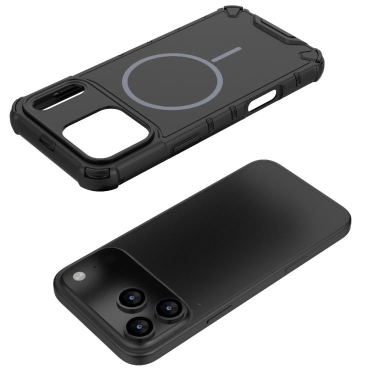 For iPhone 17 Pro Max Grating Solid Color MagSafe Magnetic Phone Case