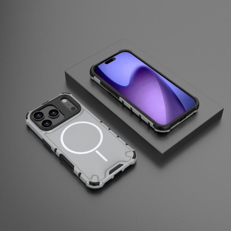 For iPhone 17 Pro Grating Solid Color MagSafe Magnetic Phone Case