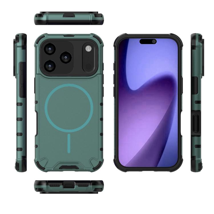 For iPhone 17 Pro Grating Solid Color MagSafe Magnetic Phone Case