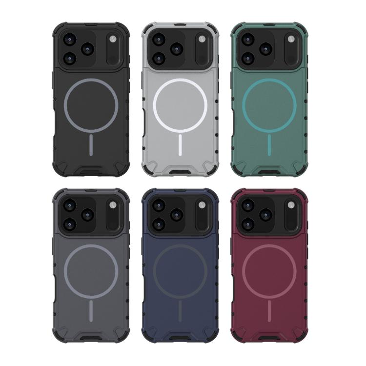 For iPhone 17 Pro Grating Solid Color MagSafe Magnetic Phone Case