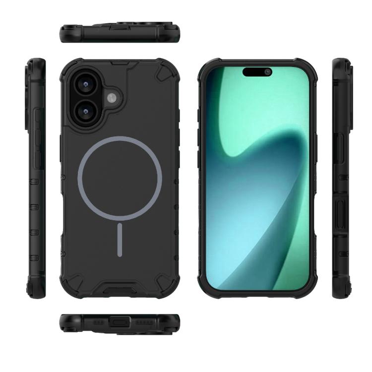 For iPhone 17 Grating Solid Color MagSafe Magnetic Phone Case