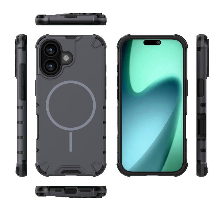 For iPhone 17 Grating Solid Color MagSafe Magnetic Phone Case