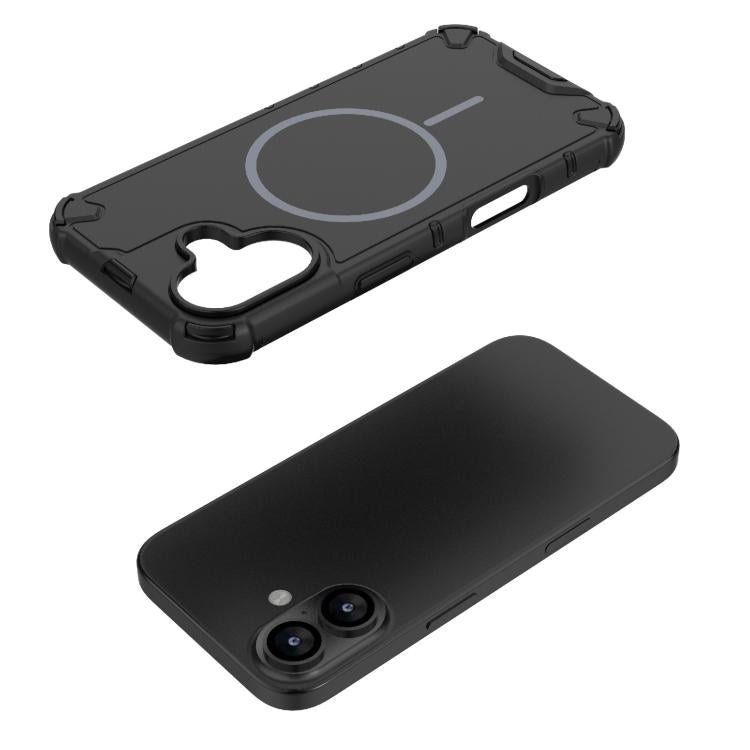 For iPhone 17 Grating Solid Color MagSafe Magnetic Phone Case