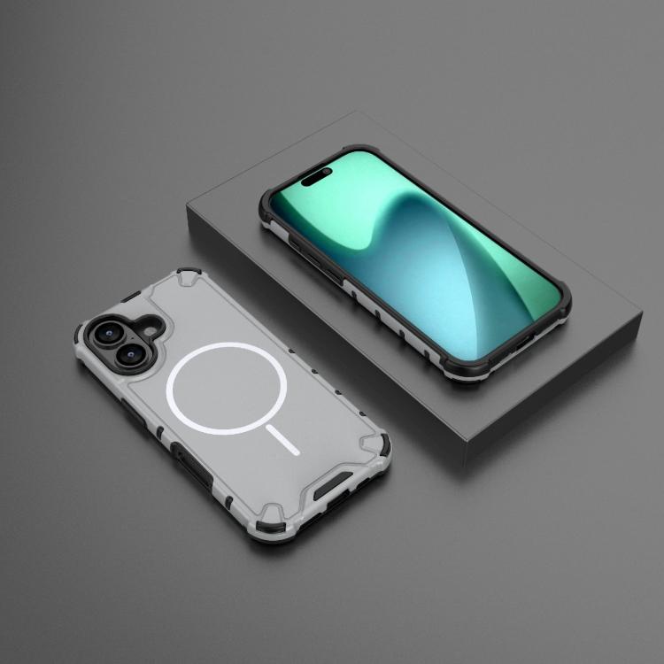 For iPhone 17 Grating Solid Color MagSafe Magnetic Phone Case