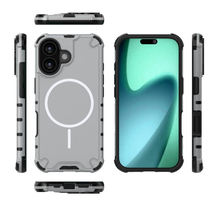 For iPhone 17 Grating Solid Color MagSafe Magnetic Phone Case