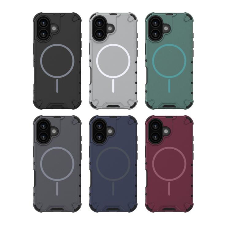 For iPhone 17 Grating Solid Color MagSafe Magnetic Phone Case