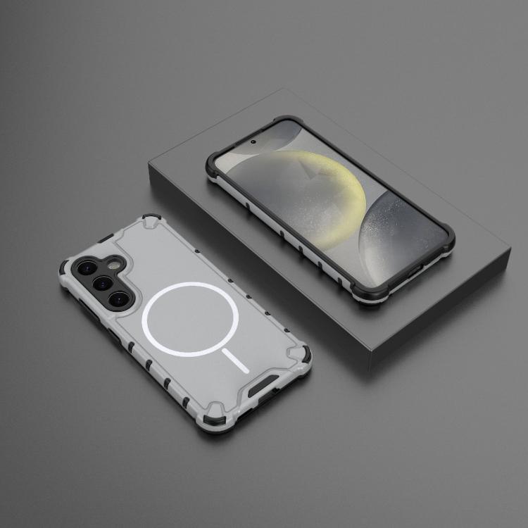 For Samsung Galaxy S24 5G Grating Solid Color MagSafe Magnetic Phone Case