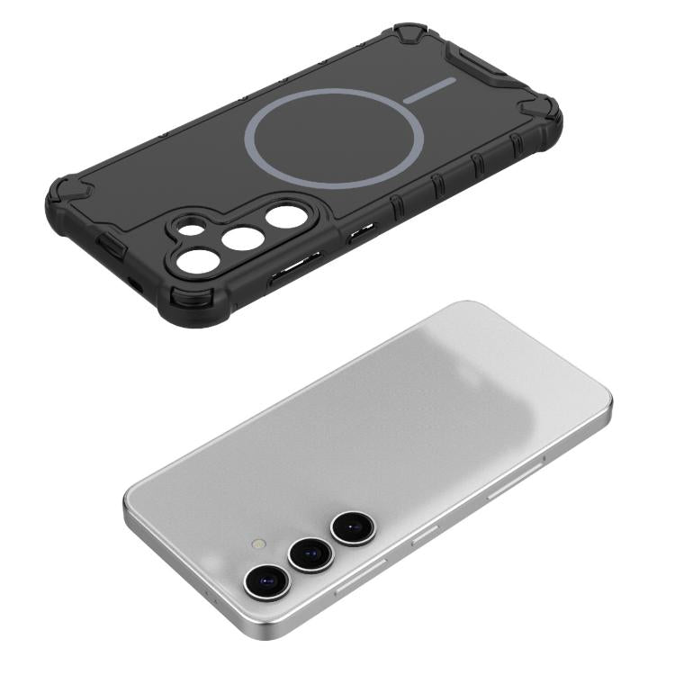 For Samsung Galaxy S24 5G Grating Solid Color MagSafe Magnetic Phone Case
