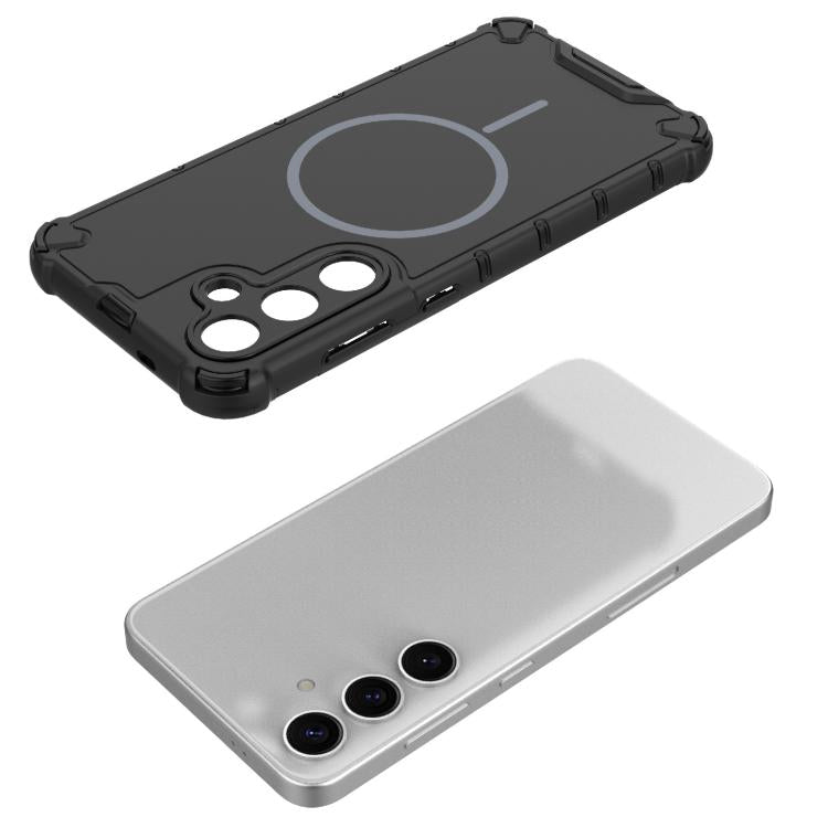 For Samsung Galaxy S24+ 5G Grating Solid Color MagSafe Magnetic Phone Case